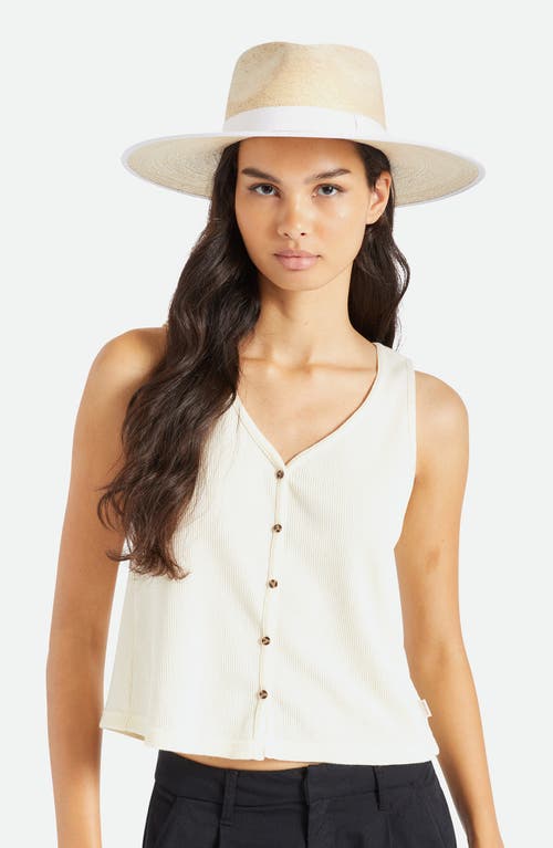 Brixton Jo Straw Rancher Hat In Natural/off White
