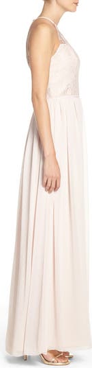 Hayley Paige Occasions Lace Chiffon Halter Gown Nordstrom