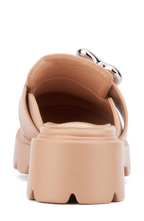 Olivia Miller Heartless Lugged Platform Mule In Beige