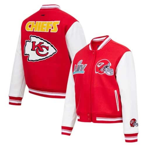 Kansas City Chiefs Two Tone Wool/Leather Letterman Jacket