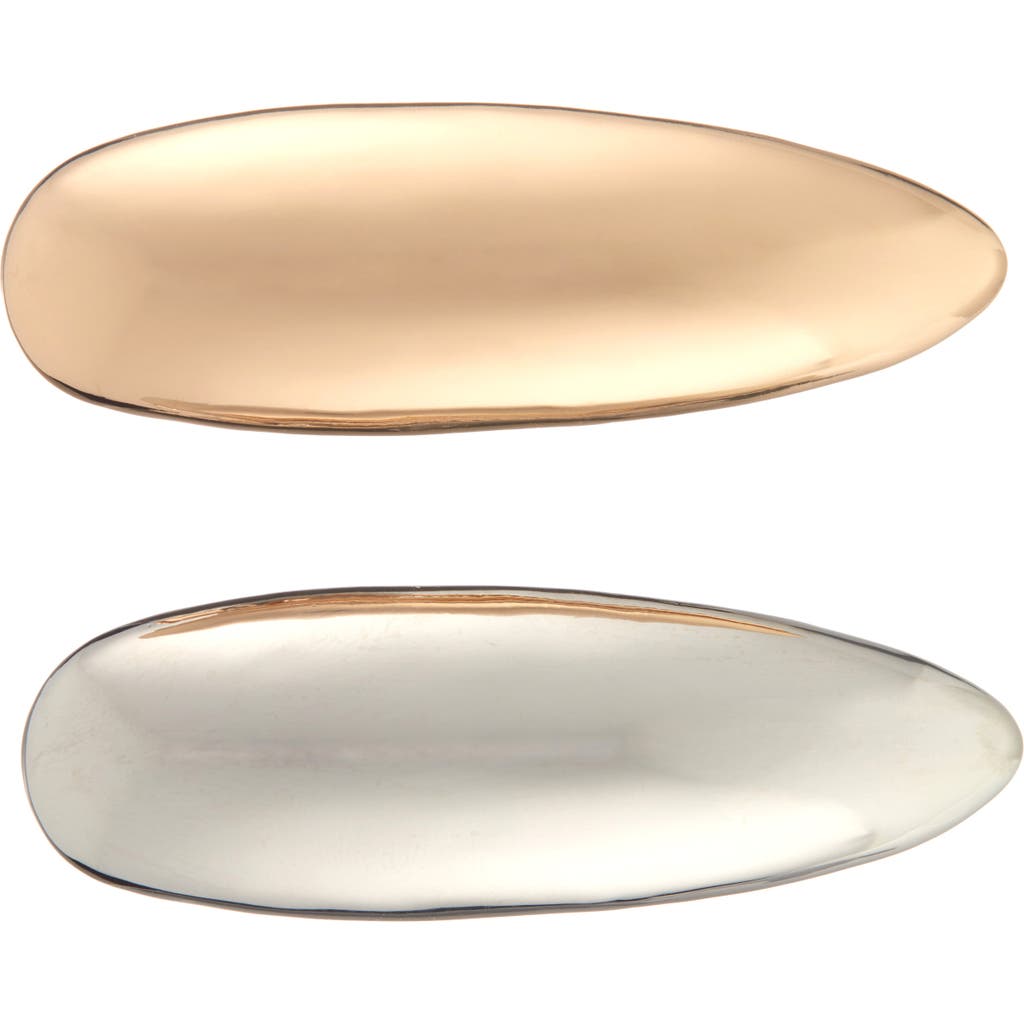 Tasha 2-pack Assorted Puffy Metal Hair Clips In Gold