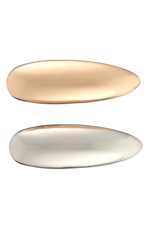 2-Pack Assorted Puffy Metal Hair Clips in Gold/Silver Assorted