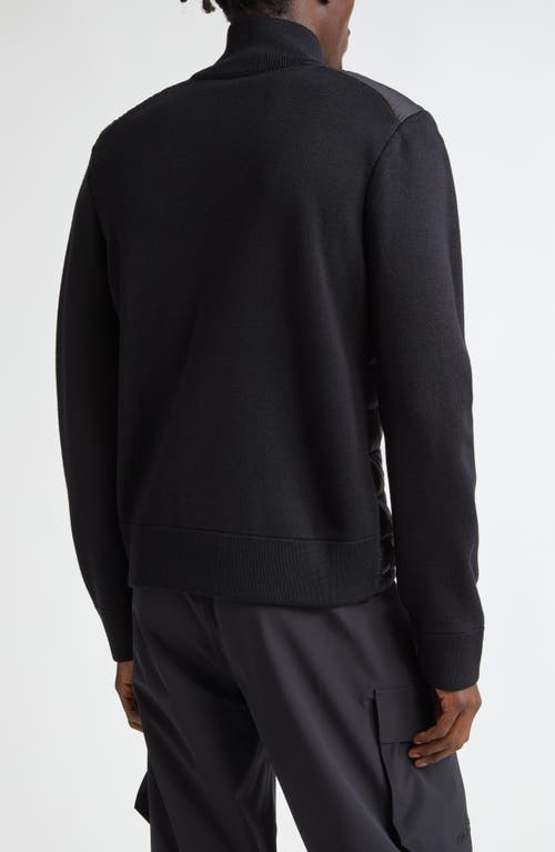 Moncler Padded Zip-up Cardigan Clothing In Black