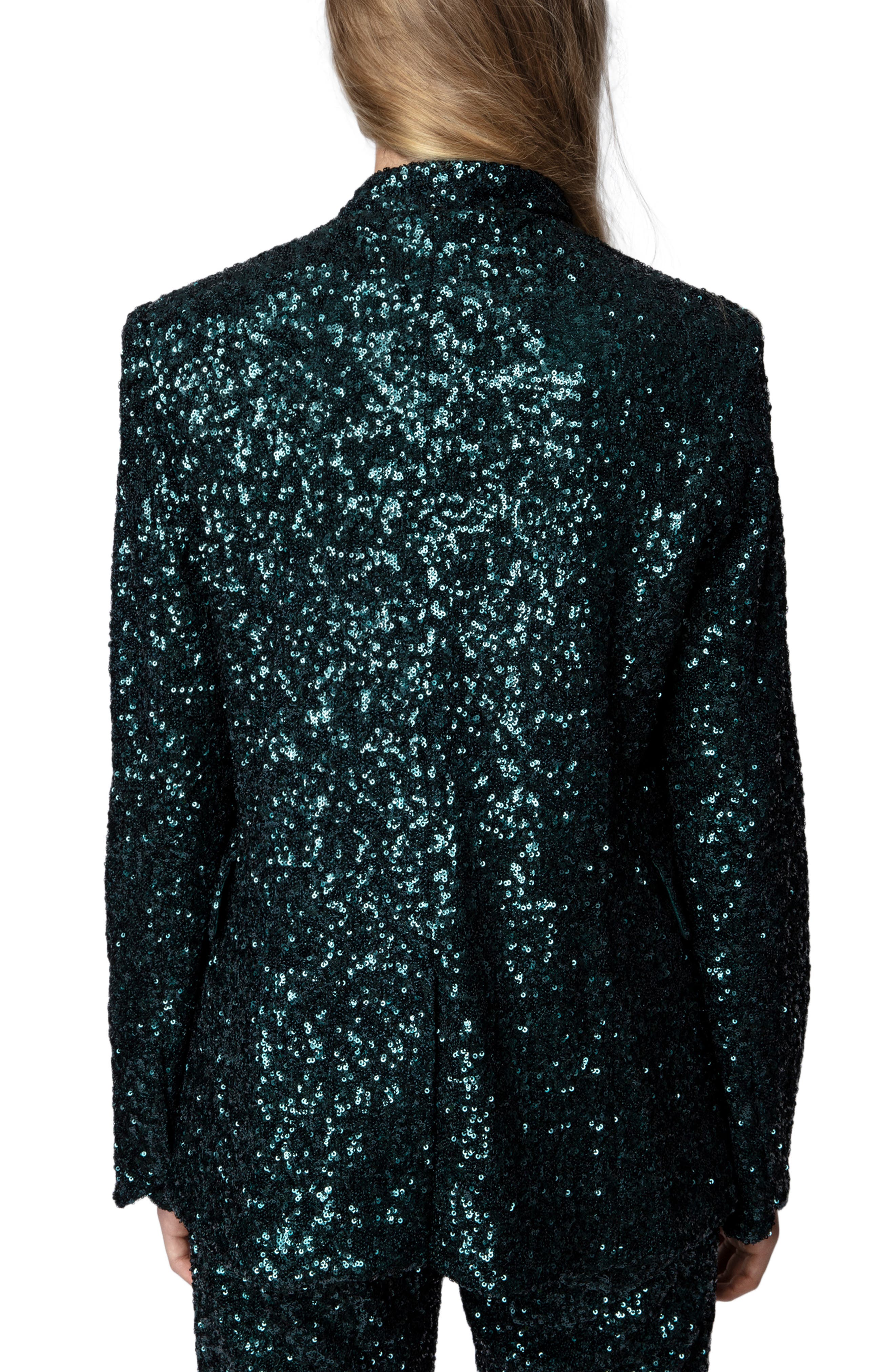 sequin jacket green