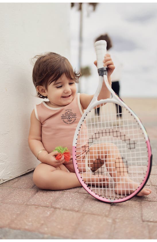 Shop Maniere Manière Tennis Club Tank & Shorts Set In Mauve