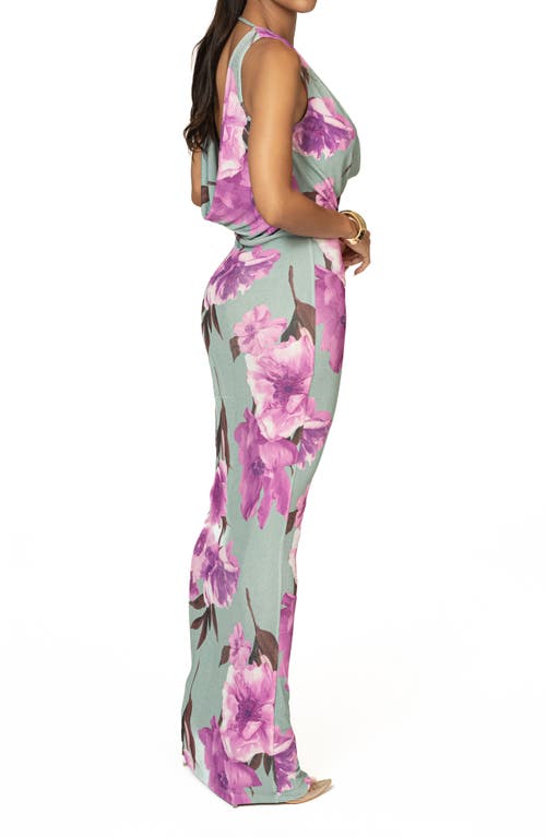 Shop Jluxlabel Highlights Floral Stretch Dress In Green