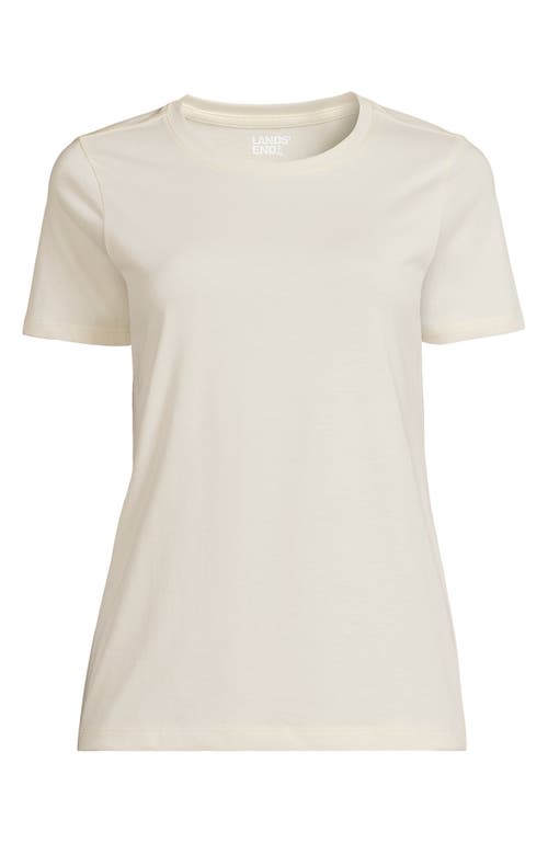 Shop Lands' End Plus Size Relaxed Supima Cotton Crew Neck T-shirt In Fresh Ivory