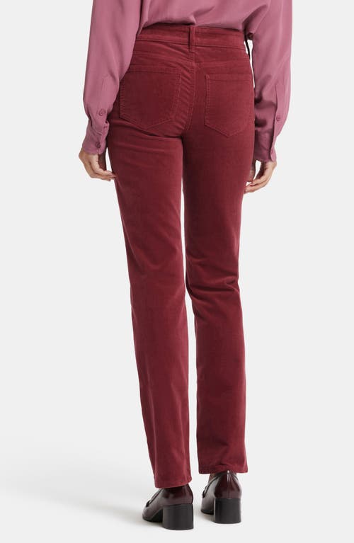 Nydj Marilyn Corduroy Straight Leg Pants In Cranberry Pie
