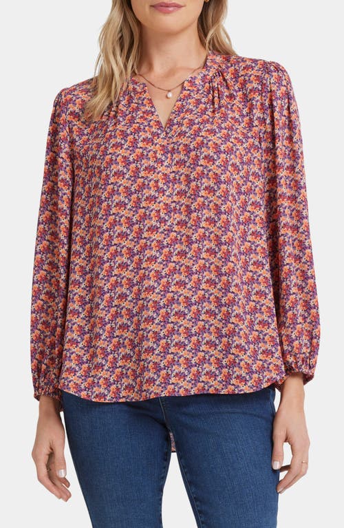 Shop Nydj Print Puff Shoulder Top In Paradise Park