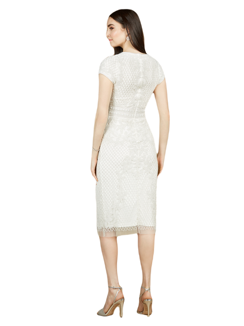 Shop Lara New York Cap Sleeve Midi Bridal Gown In Ivory