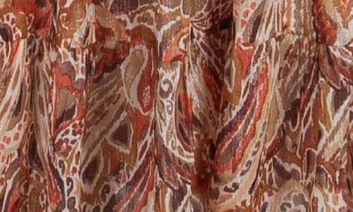 Julia Jordan Print Metallic Midi Dress In Sand Multi