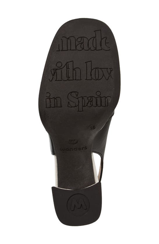 Wonders Amelia Block Heel Leather Pump In Lack Black Off