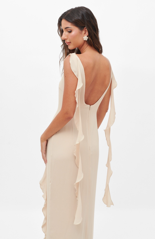 Shop Nanas Nana's Sophia Maxi Dress In Light Beige