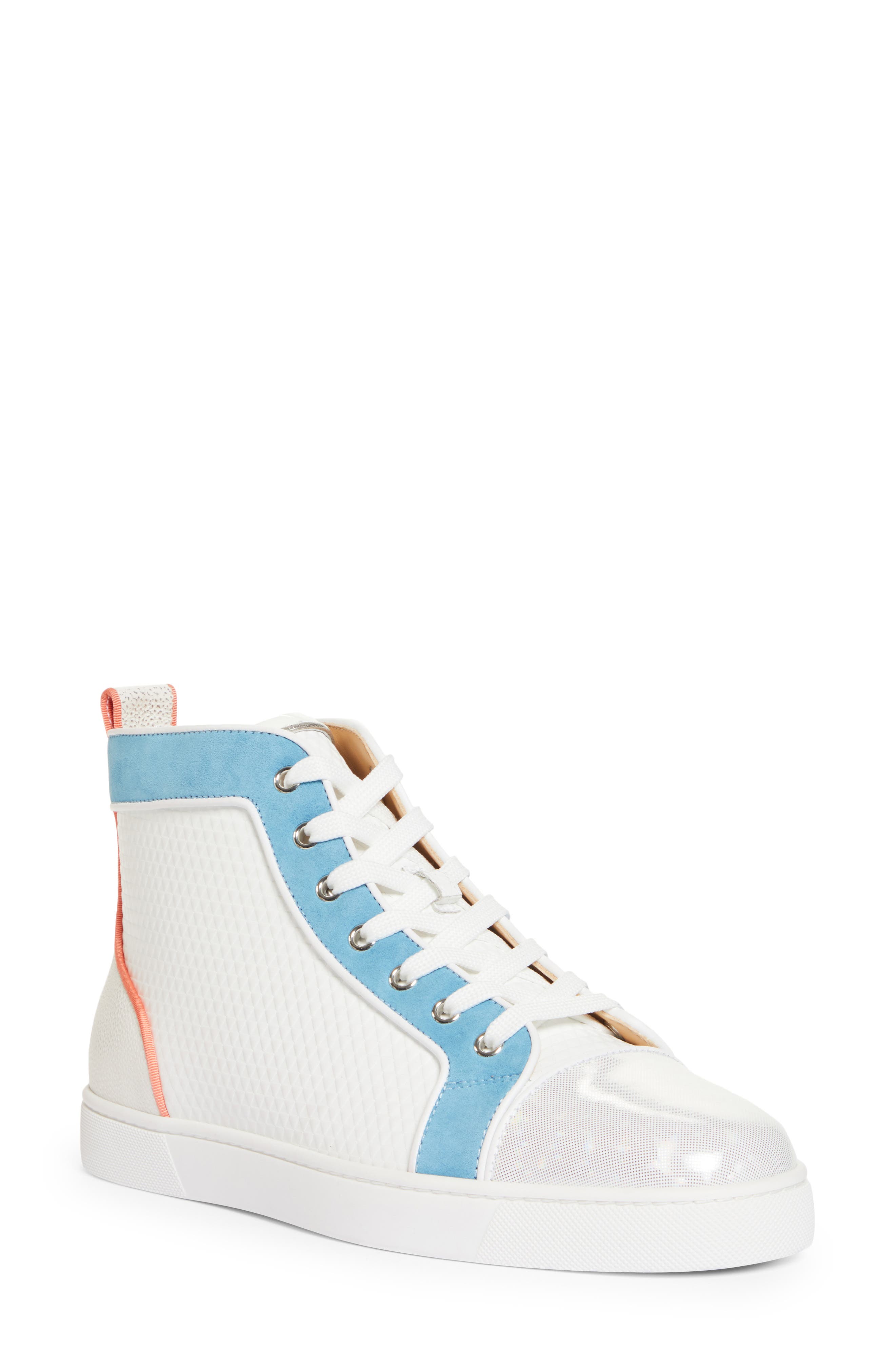 Christian Louboutin Louis Orlato High Top Sneaker in Bianco/Panorama at Nordstrom, Size 10Us