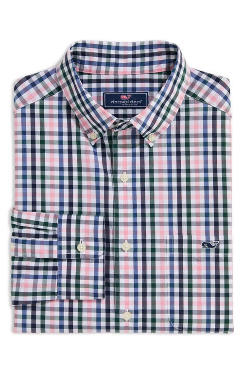 Vineyard Vines Classic Fit Tattersall Poplin Button-down Shirt In Palm Beach