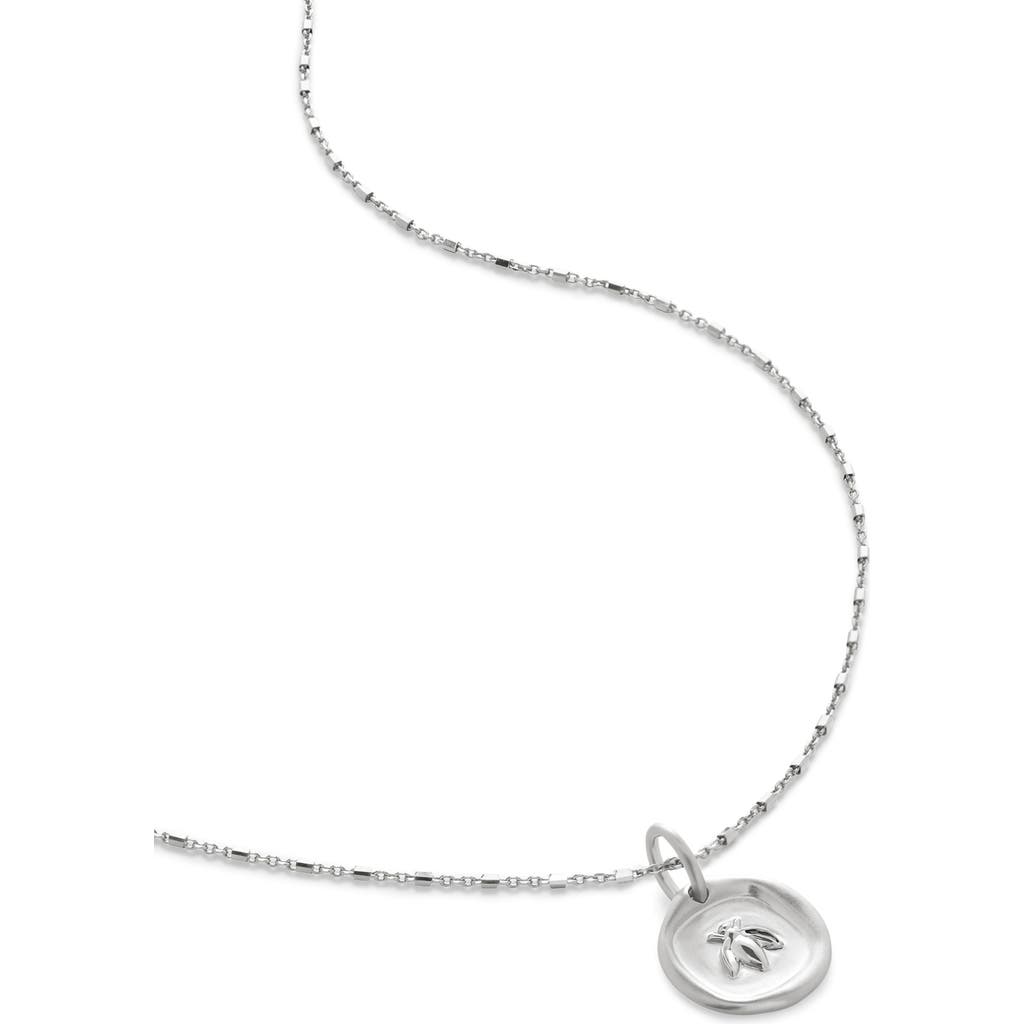 Monica Vinader Bee Coin Pendant Necklace In Metallic