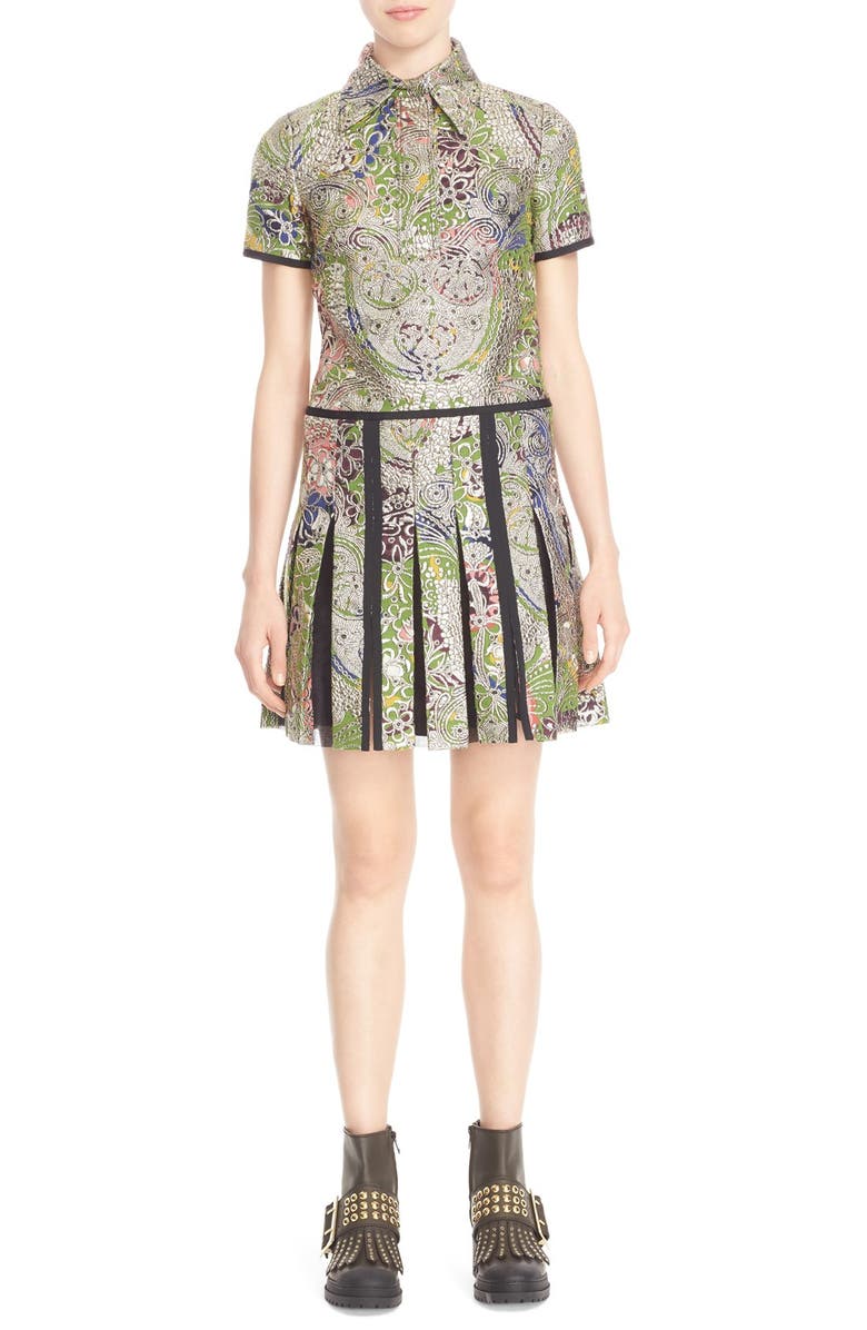 Burberry Prorsum Metallic Paisley Floral Jacquard Dress Nordstrom
