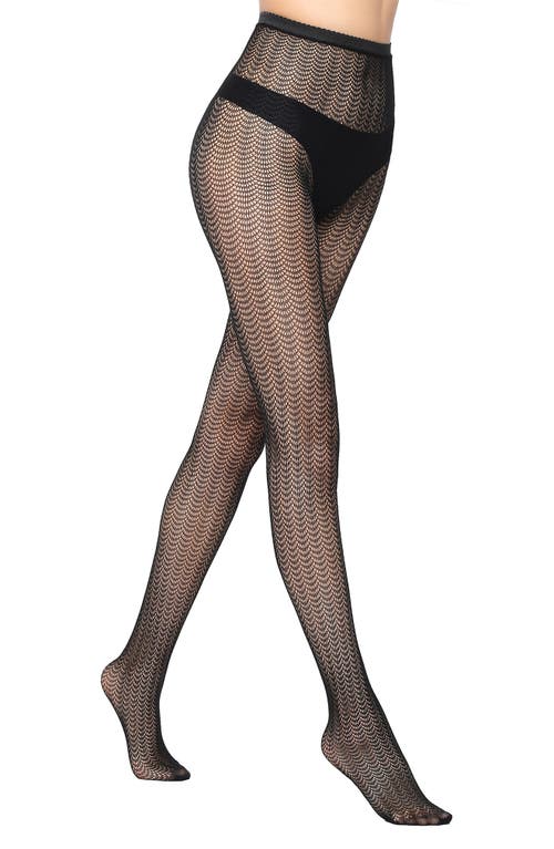 Stems Micro Crescent Fishnet Tights in Black at Nordstrom