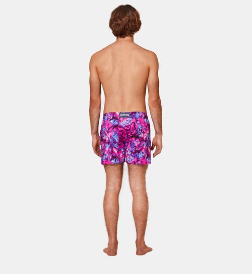 Shop Vilebrequin Flocked Vatel Ultra-light And Packable Swim Trunks In Pourpre