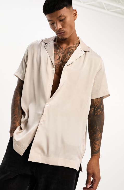 Chemise Homme Fashion Summer V Neck Short Sleeve Floral Shirts For Men  Clothing 2023 Slim Fit