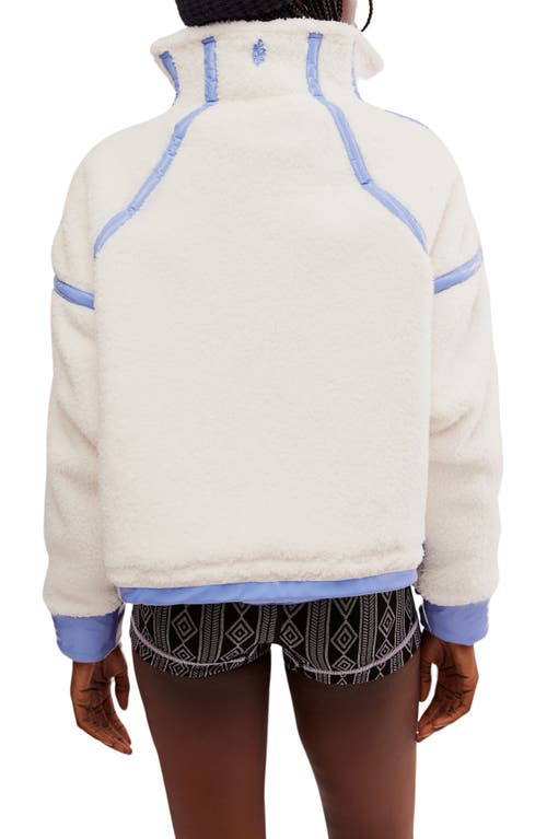 Free People Mountain High Shine Half Zip In Ivory Combo