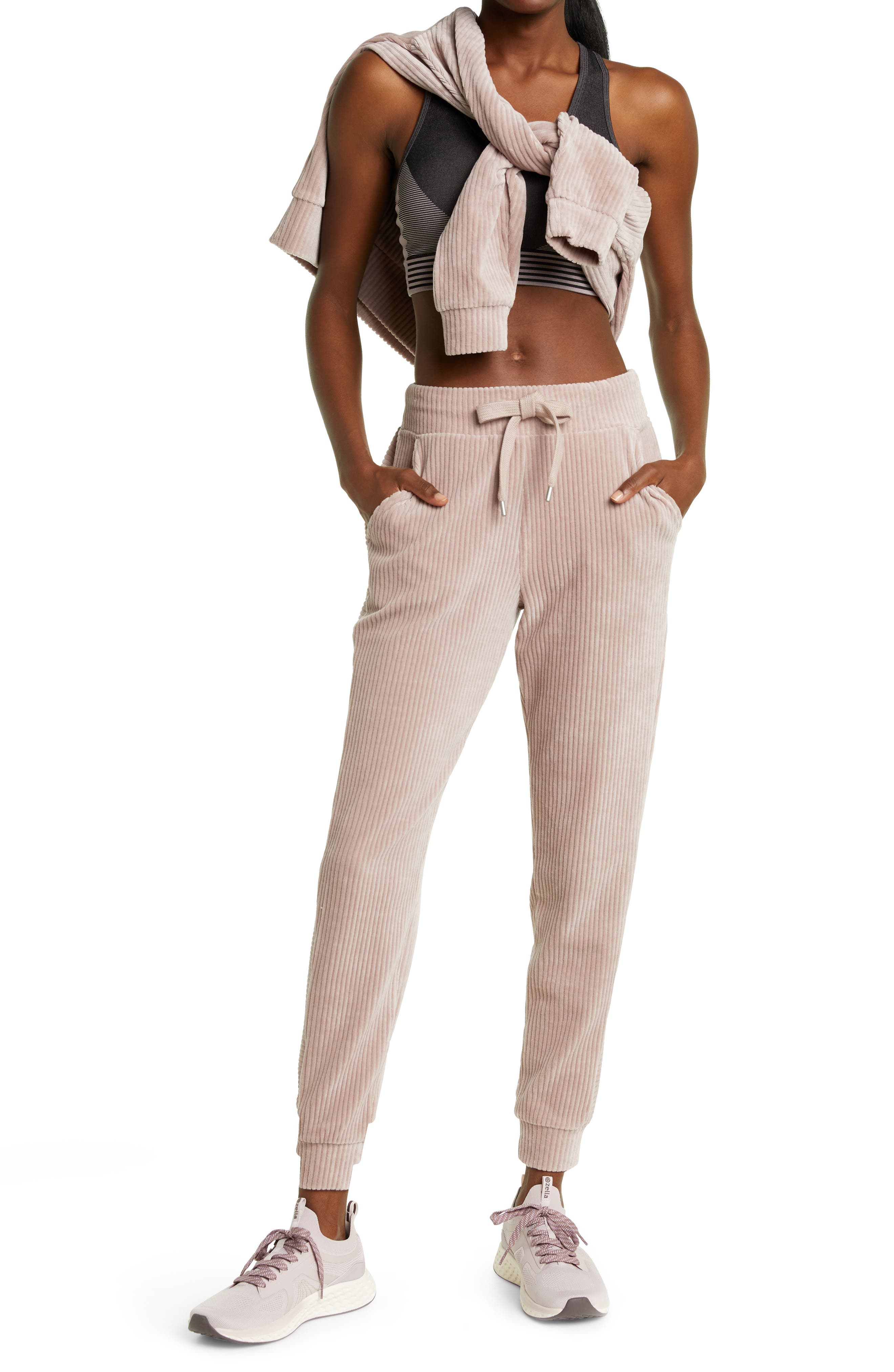 Zella Plush Corduroy Joggers | Nordstrom