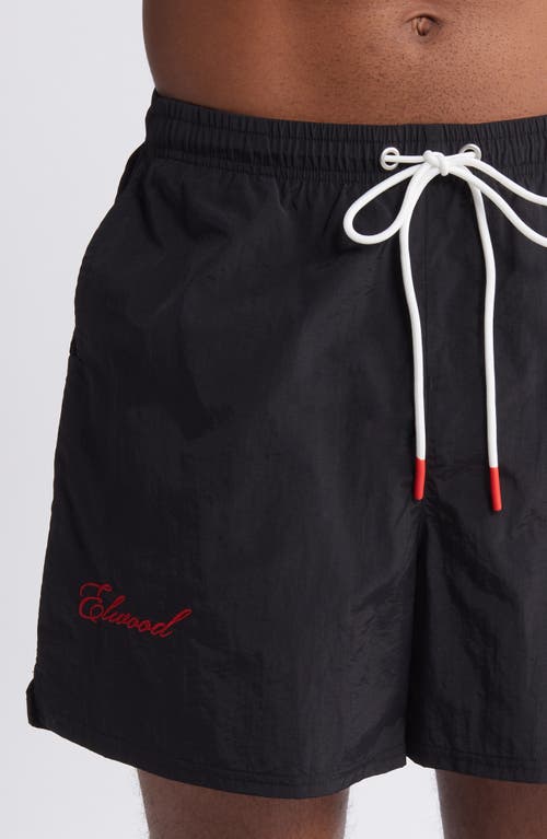 Shop Elwood Venice Nylon Swim Trunks In Coal