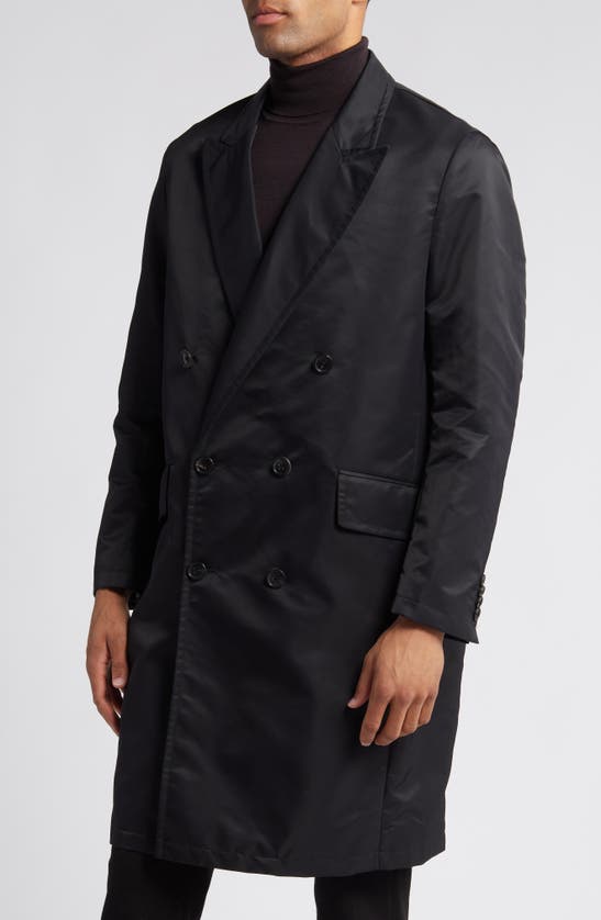 Shop Cardinal Of Canada Leo Double Breasted Raincoat In Black