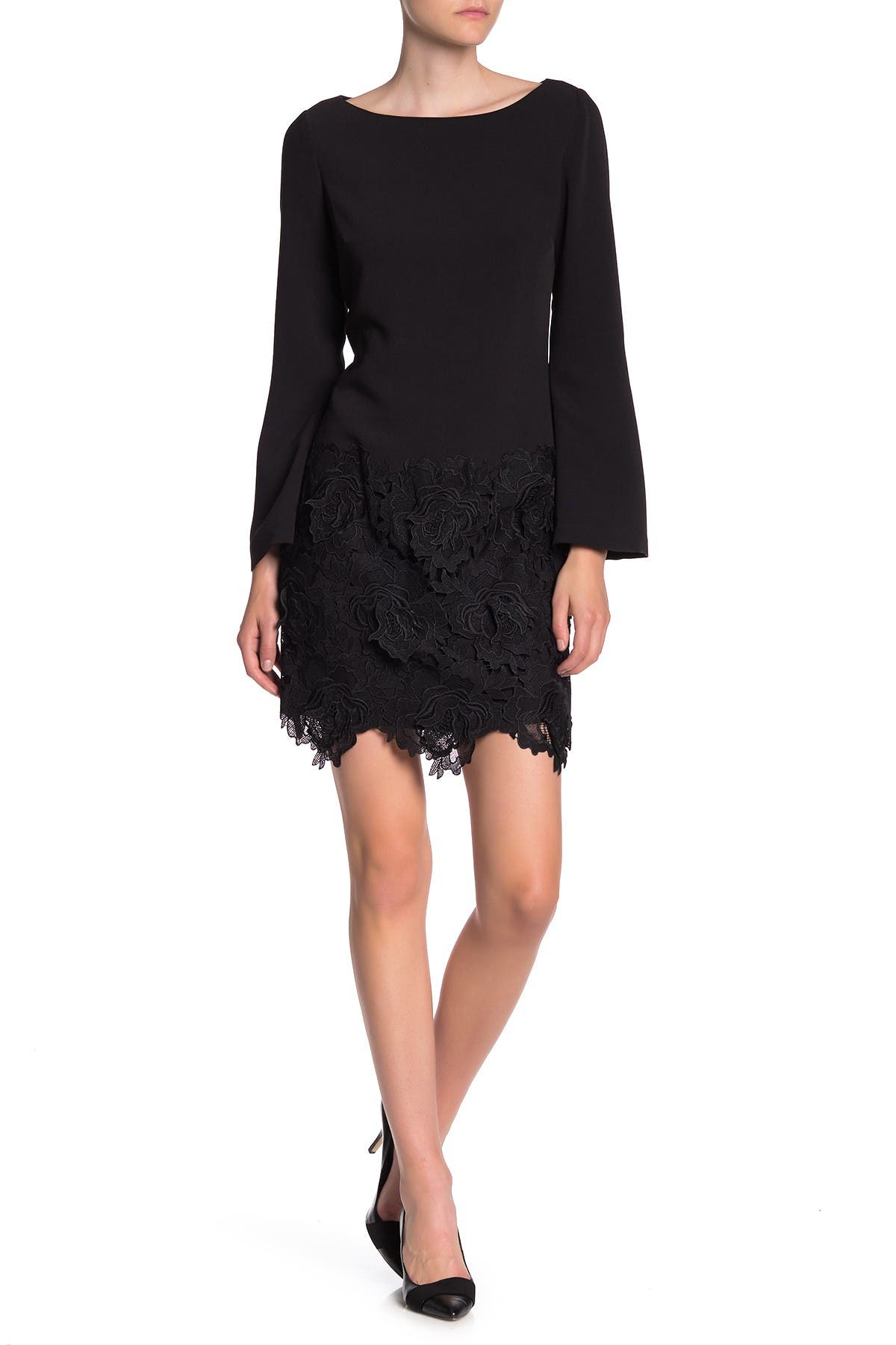 long sleeve floral lace dress