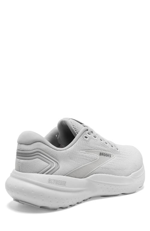 Shop Brooks Glycerin 21 Running Shoe In White/white/grey