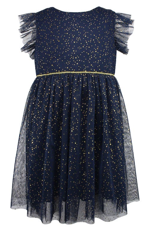 Popatu Kids' Foil Shimmer Tulle Dress Navy at Nordstrom,