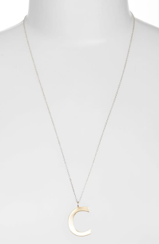 Argento Vivo Sterling Silver Argento Vivo Initial Pendant Necklace In Gold / Silver - C