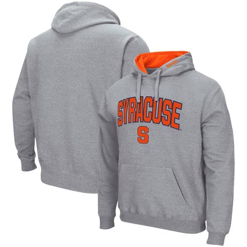 UPC 195369599781 product image for Men's Colosseum Heathered Gray Syracuse Orange Arch & Logo 3.0 Pullover Hoodie i | upcitemdb.com