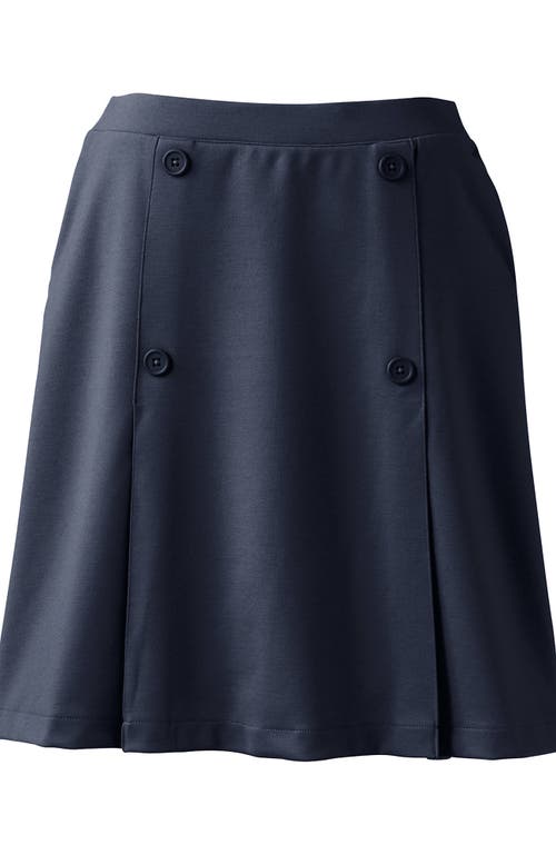 Shop Lands' End School Uniform  Ponte Button Front Skort In Classic Navy