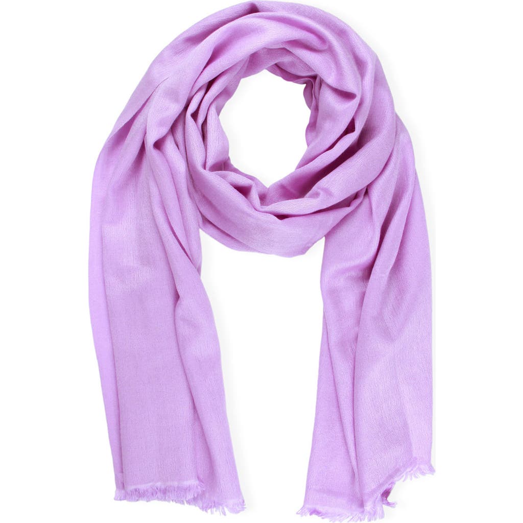 Saachi Cashmere Silk Eyelash Fringe Scarf In Lavender