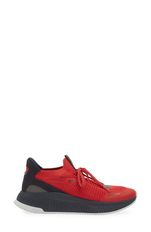 Hugo Boss Boss Ttnm Evo Knit Sneaker In Open Red