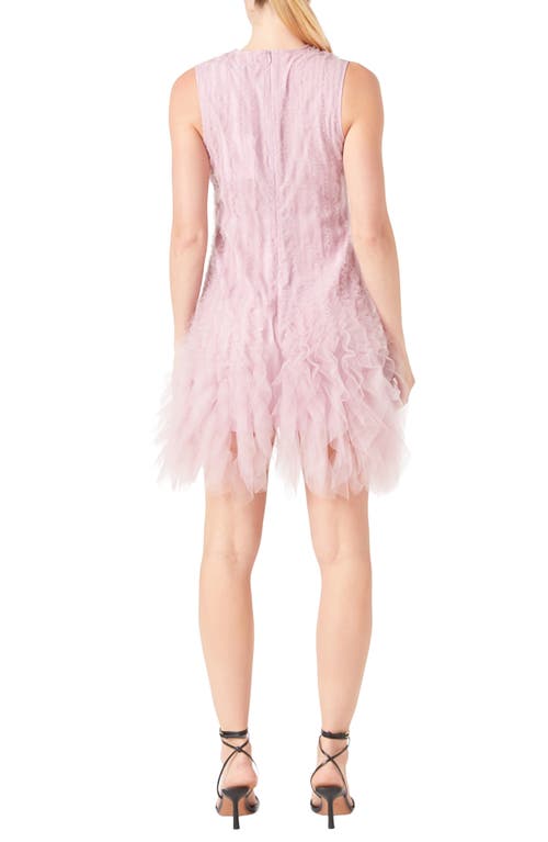 Shop Endless Rose Ruffle Tulle Sleeveless Minidress In Mulberry