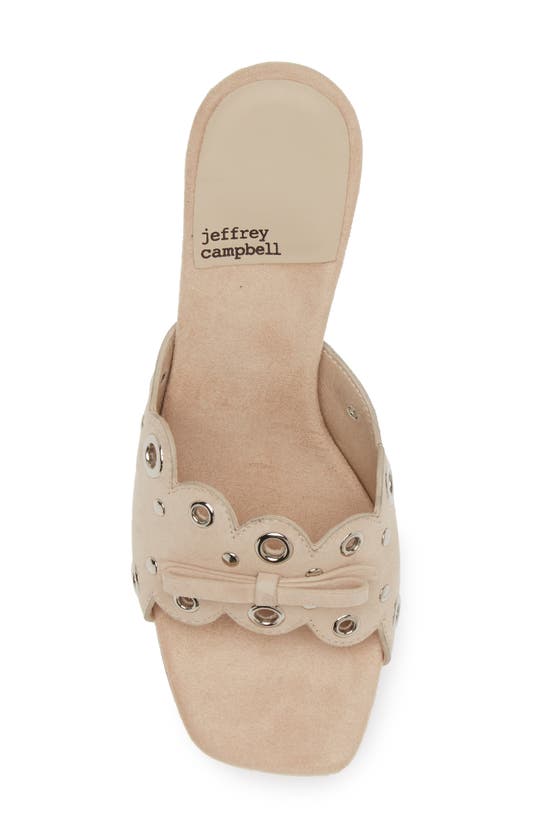 Shop Jeffrey Campbell Odom Studded Slide Sandal In Natural Suede Silver