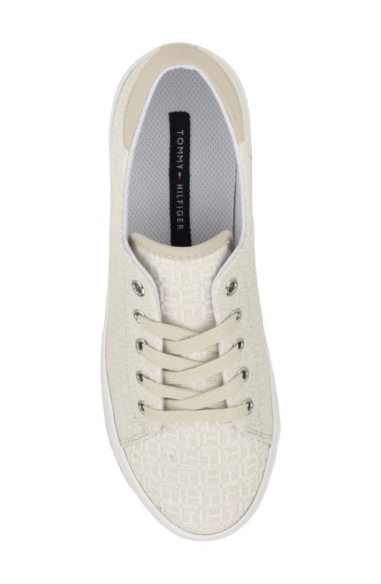 Shop Tommy Hilfiger Monogram Platform Low Top Sneaker In Off White