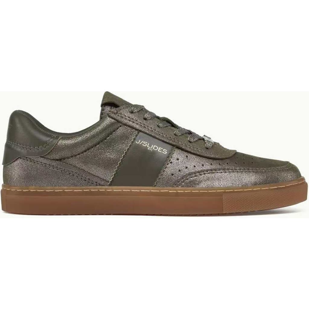 Jslides Footwear Tinsely Sneaker In Metallic Khaki