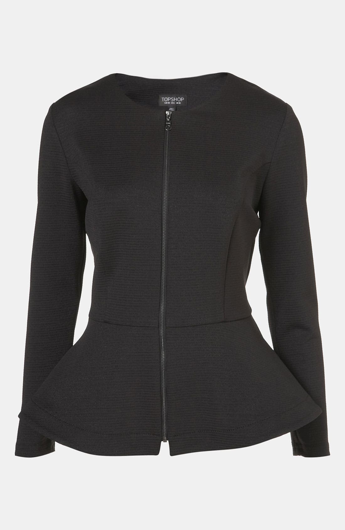 zip up peplum jacket