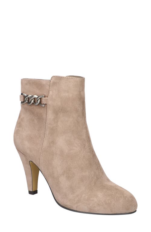 Bella Vita Agnes Bootie In Taupe Kidsuede Leather