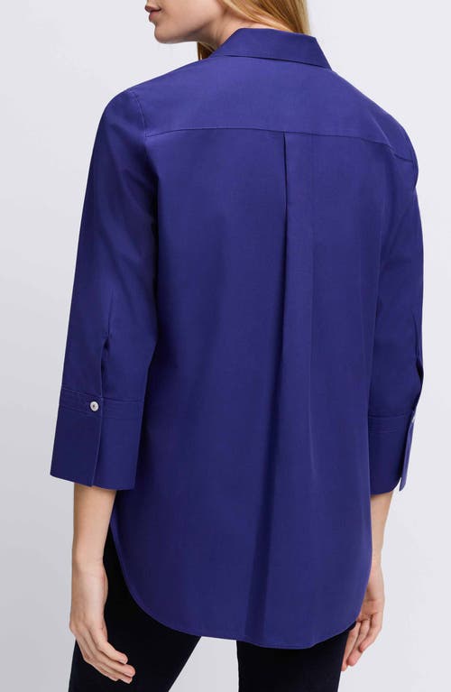 Foxcroft Madison Popover Cotton Oxford Shirt In Majestic Blue