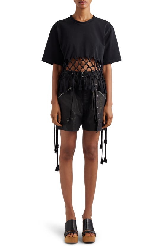 Shop Isabel Marant Jeliano Belted Cotton & Linen Cargo Shorts In Black