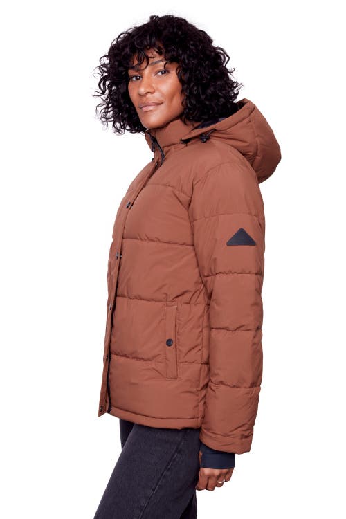 Alpine North Forillon Women's Vegan Down (recycled) Short Quilted Puffer Jacket In Maple
