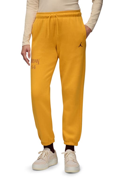 Jordan Brooklyn Fleece Sweatpants In Yellow Ochre/dusty Peach