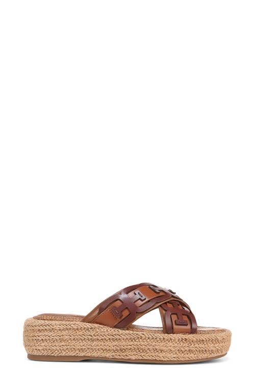 Sam Edelman Women's Pria Slip On Crisscross Espadrille Platform Sandals In Rich Cognac/maple Bourbon