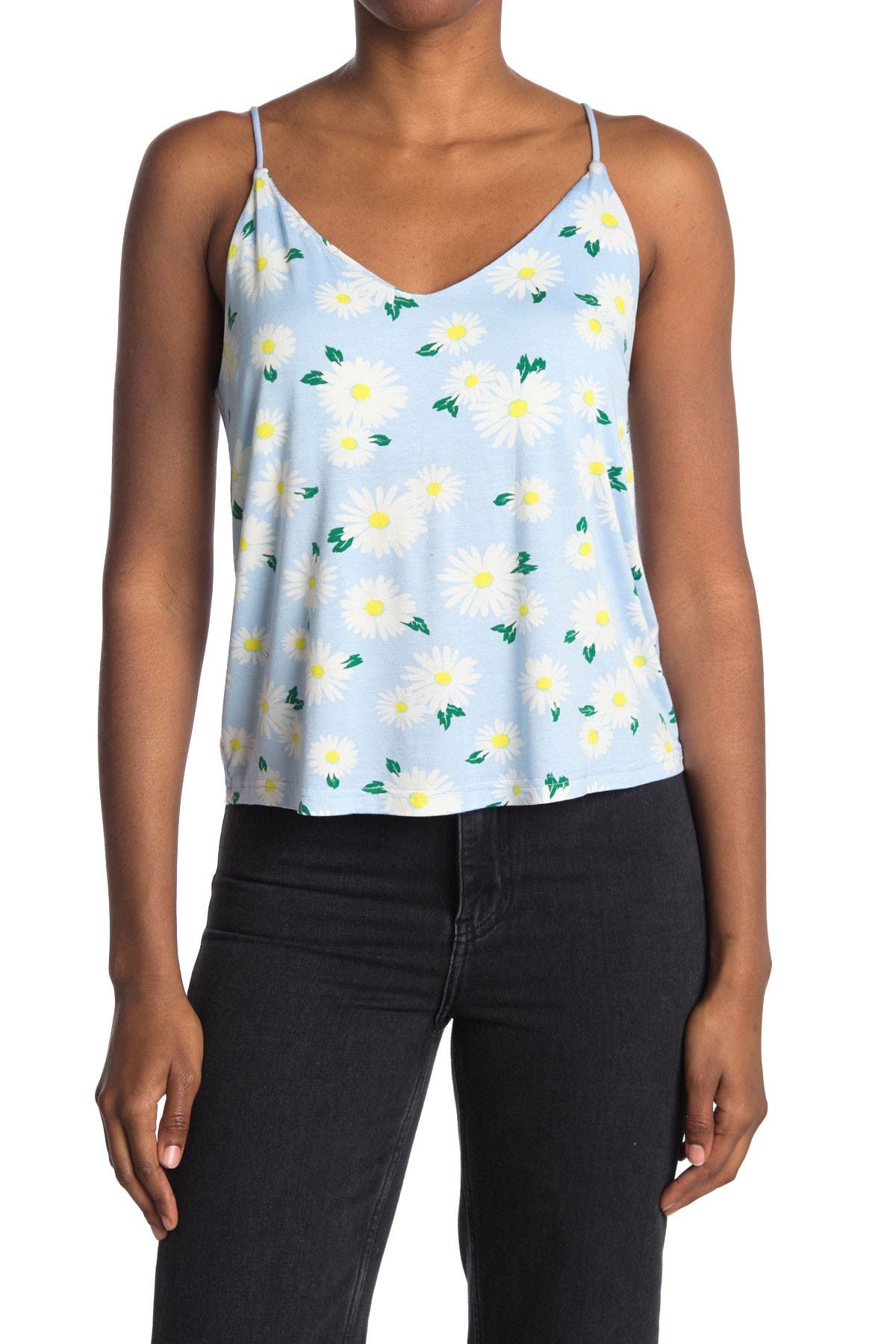 Abound Double V Printed Cami In Light/pastel Blue