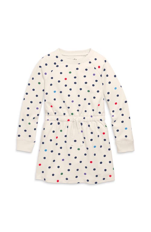 Primary Sweatshirt Dress In Confetti Dot In Oat Confetti Dots