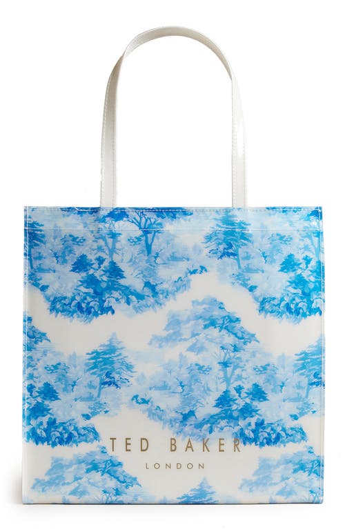 Shop Ted Baker London Roxicon Tote In White/blue Print